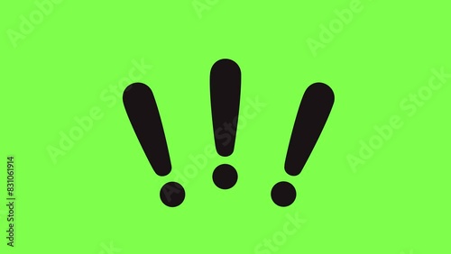 exclamation mark cute animation writing icon