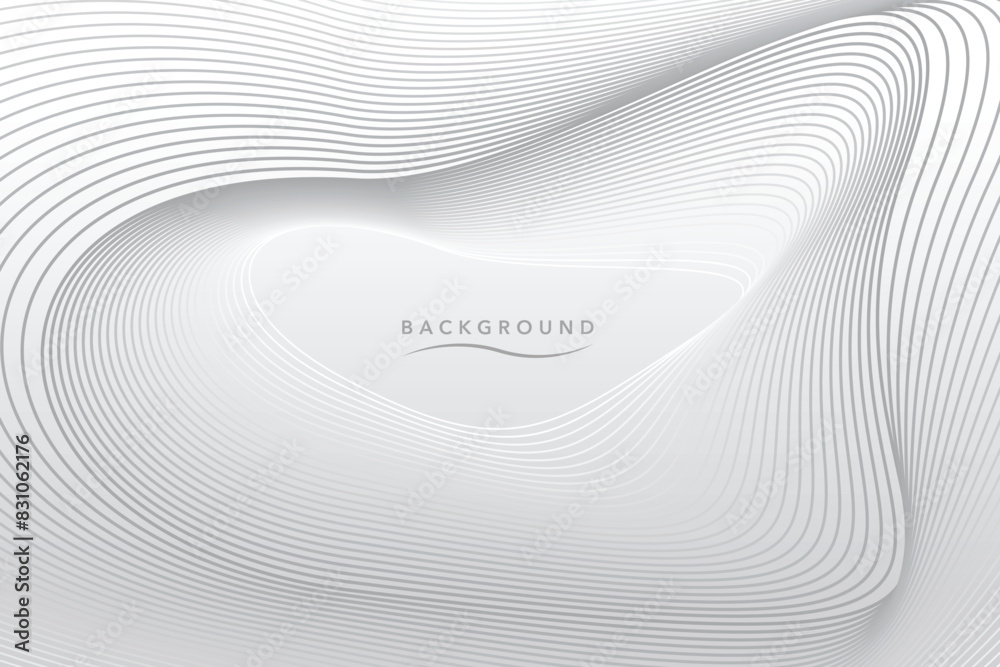 Fototapeta premium Abstract white and gray wave modern soft and clean vector background template