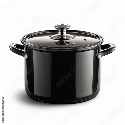 Featuring a stock pot , isolated on white background , high quality, high resolution
