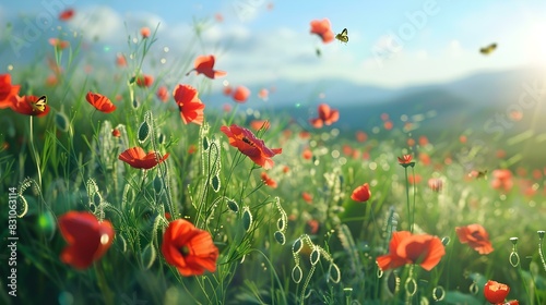 summer meadow poppies pic