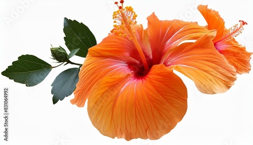 Transparent PNG availablePainting of  PNG Painting of orange flower hibiscus drawing petal