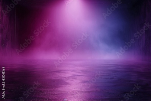 Wallpaper Mural Background of empty room with spotlights and lights, abstract purple background with neon glow. generative ai. Torontodigital.ca