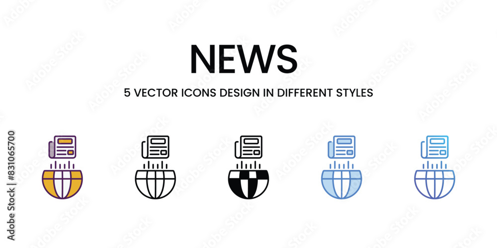 News icons vector set stock illustration. News icons vector set stock illustration.