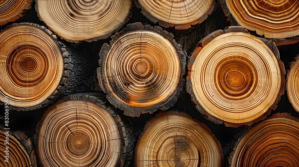 a close up photo of tree rings, stacked on top each other. a close up photo of tree rings, stacked on top each other.