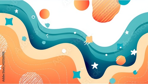background with abstract waves fluid shapes in vibrant color