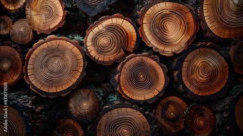 a close up photo of tree rings  stacked on top each other.