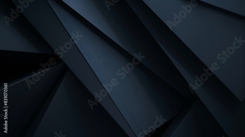 Modern black blue abstract background Minimal Color gradient Dark Web banner Geometric shape 3d effect Lines stripes triangles Design Futuristic Cut paper or metal effect Luxury Premiu : Generative AI