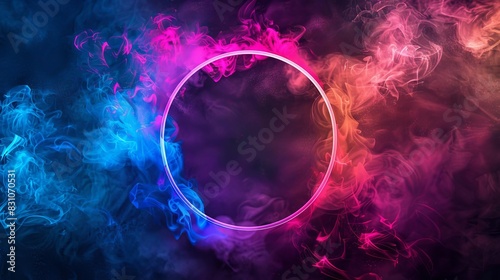 colorful circle smoke and particles abstract background vibrant dream life moments photo