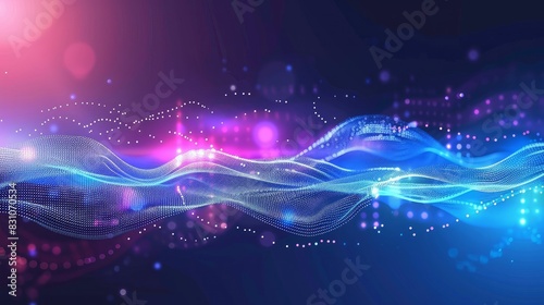Abstract technology background with connected lines and dots