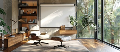 Ergonomic Haven A Modern Home Office Filled with Natural Light and Productivity photo