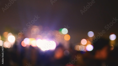 Fotografia Colorful blurred background music festival stage show performance party