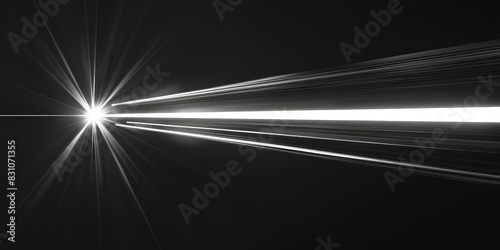The laser beam is a powerful, concentrated beam of light. photo