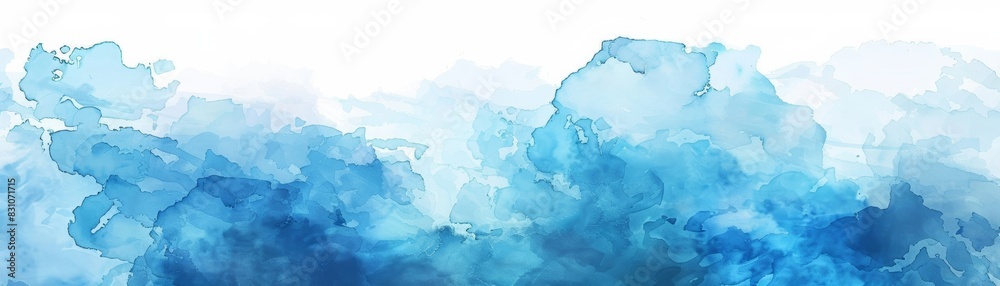 Obraz premium Blue watercolor background with a square pattern created by an AI algorithm.