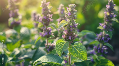 Wallpaper Mural Agastache rugosa patchouli flowering medicinal plant, Korean mint flowers, close up Torontodigital.ca