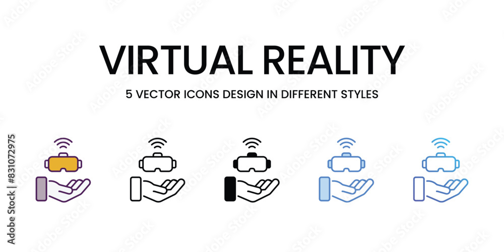 Virtual Reality icons vector set stock illustration. Virtual Reality icons vector set stock illustration.
