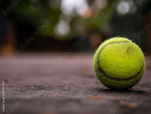 Tennis Ball on the Court Close up © mirifadapt