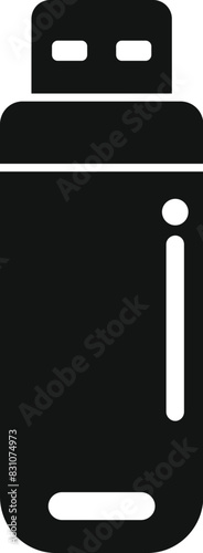 Vector illustration of a usb flash drive's silhouette, isolated on white background