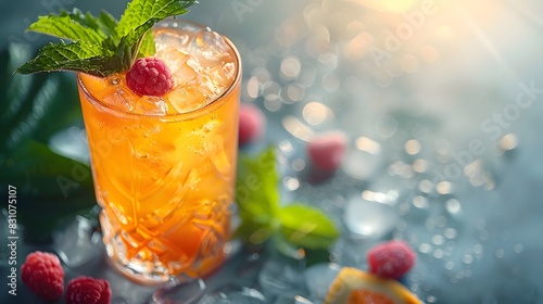 Refreshing fruit and berry cocktail