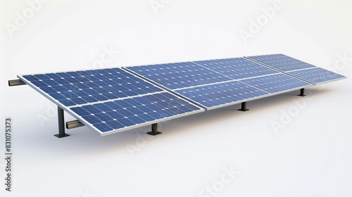 A lone solar panel basking in the purity of a white background.