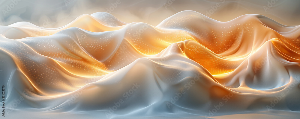 Obraz premium A luxury light golden wavy background with organic fluid shapes, wallpaper, backdrop, illustration