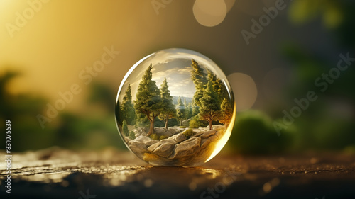 Beautiful scenery in the crystal ball
