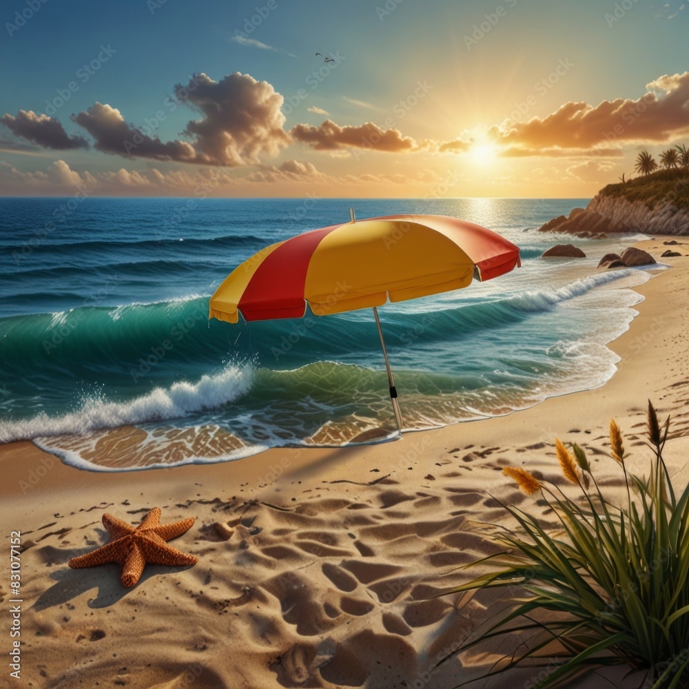 sun beds and umbrellas on the beach sun beds and umbrellas on the beach