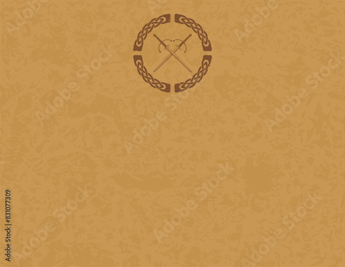 Horizontal Letter 11 x 8.5 Parchment - Crossed Swords in Celtic Knot Header