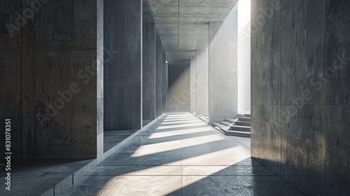 An abstract architectural installation exploring the interplay of light and shadow