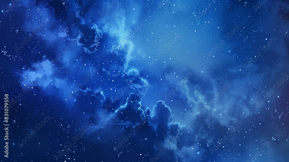 Obraz premium 夜空の水彩画、背景