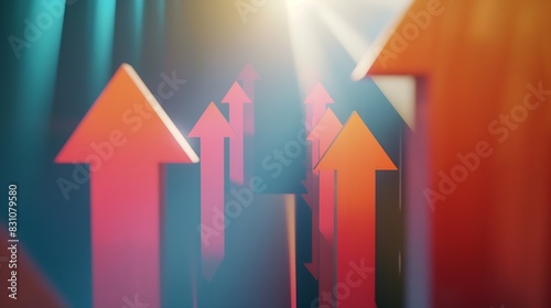 Business Growth and development chart of company arrows pointing up Planning good sales performance return on investment opportunity challenge business strategy Development to success  : Generative AI