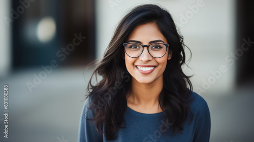 young indian woman wearing eye glasses