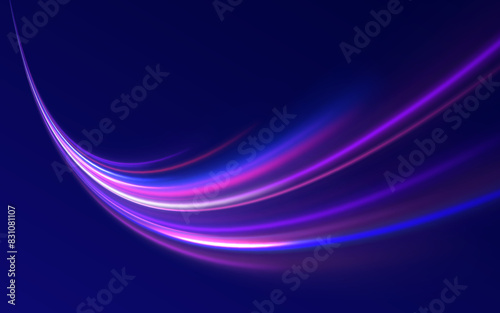 Neon color rays vector abstract background. Futuristic technological style. Abstract background with speed lines. Vector illustration. Futuristic. The light lines of the road are blue png