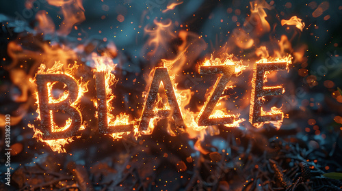 Fiery Inferno Text Effect Blaze Words with Intense Flames and Glowing Ember Background