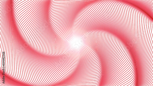 Принти на полотні Spinning spiral with distorted waves of narrow lines