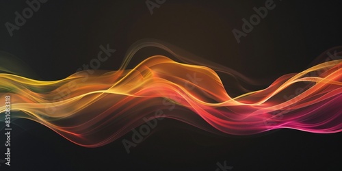 Vibrant Abstract Waves on Dark Background. © Dorido