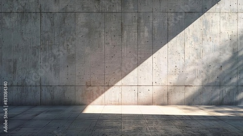 minimalist shadow play on textured concrete wall and floor abstract geometric shapes