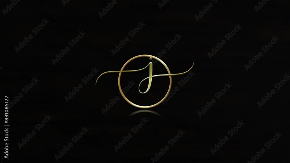 Creative J Logo Animation, 3D J Text Animation Effect On Black Background