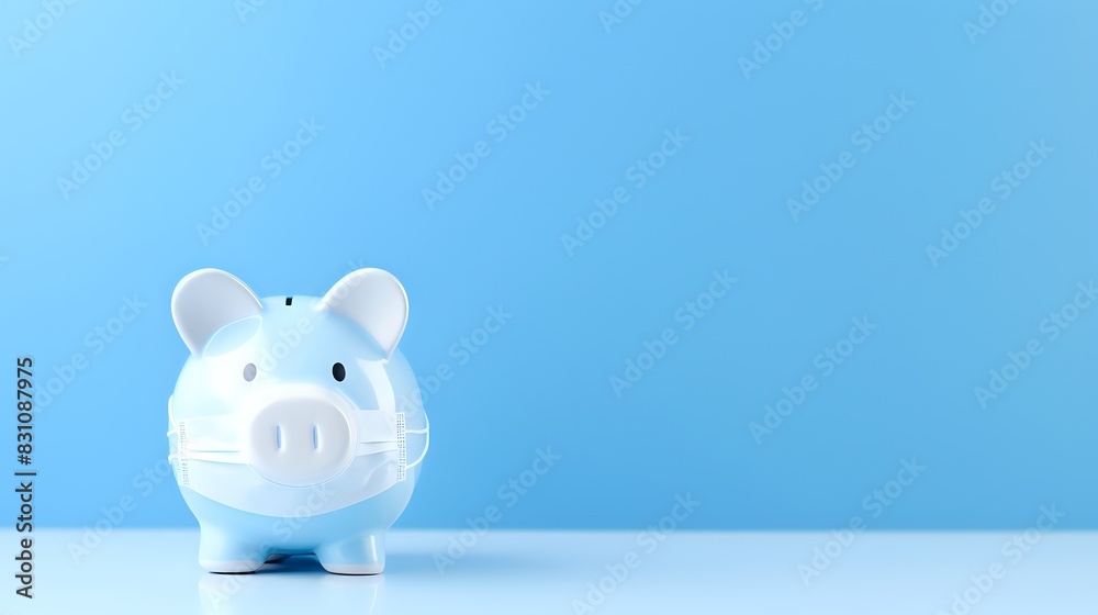 The piggy bank is wearing a mask The piggy bank is wearing a mask