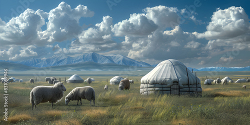 Tent mongolian yurts traditional illustration travel tourism culture nomadic rural house tent Mongolian yurts traditional.Wanderlust Chronicles Illustrated Mongolian Yurts and Nomadic Culture.
 photo