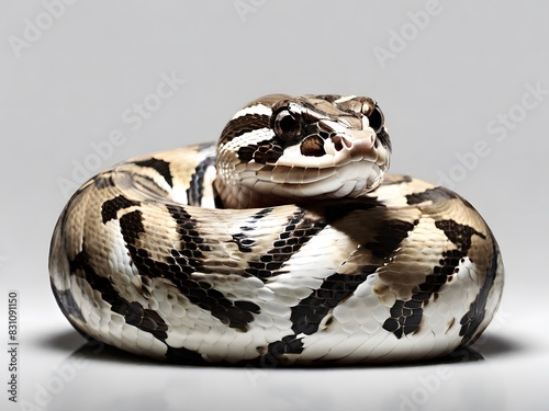 An Indian Python snake on a white background. AI generated image