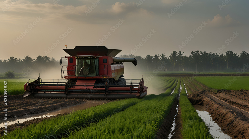 Fototapeta premium An image of paddy fields background.