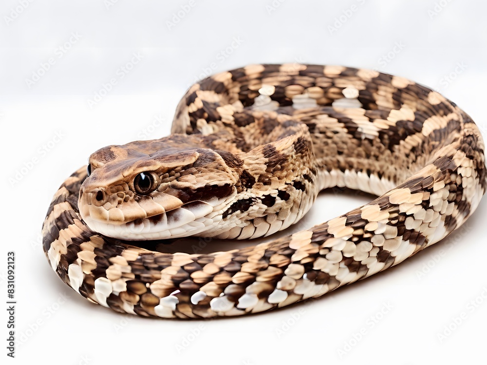 A Puff Adder snake on a white background. AI generated image A Puff Adder snake on a white background. AI generated image