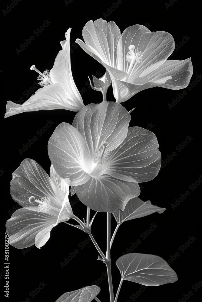 Fototapeta premium Elegant Black and White Flower