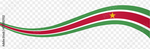 фотографія Suriname flag wave isolated on png or transparent background vector illustration