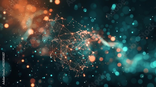 Digital abstract background for technological operations, neural networks, AI, data transmission and encryption, digital archives, audio and visual representations, scientific research. Copy space