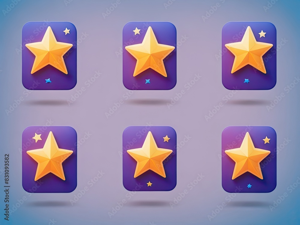 Concept of customer rating feedback. Review icon set with five stars. a realistic three-dimensional layout. Regarding applications for mobile devices