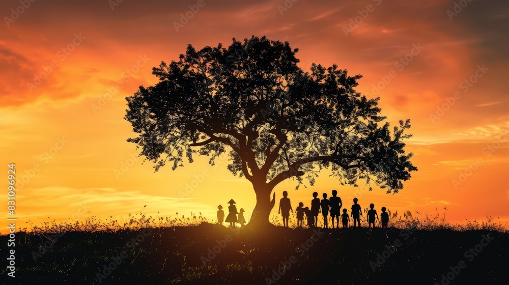 Create a visual representation of a family tree, including multiple generations. Explain the significance of understanding family history and ancestry.