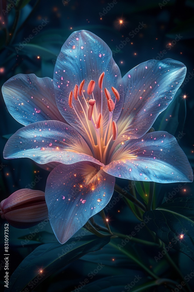 Blue Flower With Stars