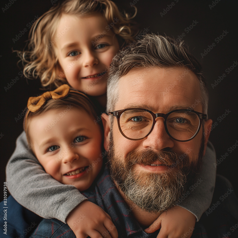 Father's day celebration banner, multiple man and kids faces Father's day celebration banner, multiple man and kids faces