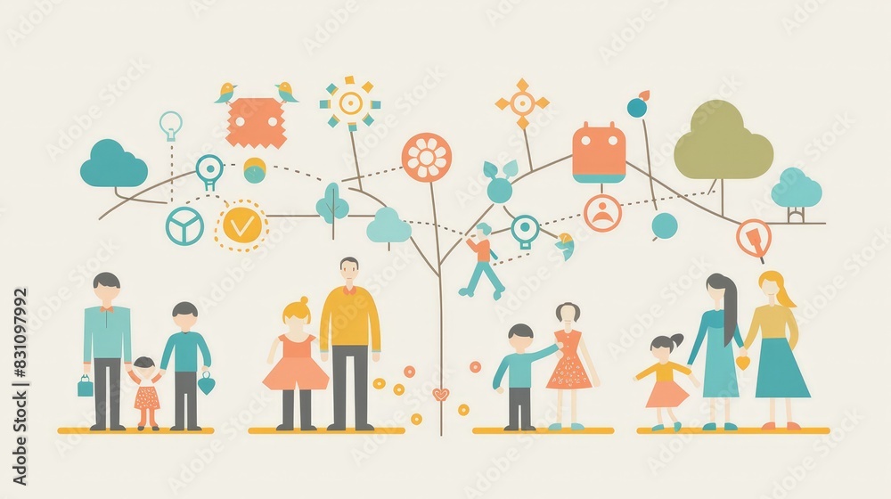 Create a visual representation of the roles and responsibilities within a family. Include examples of how tasks and duties can be shared among family members. Create a visual representation of the roles and responsibilities within a family. Include examples of how tasks and duties can be shared among family members.